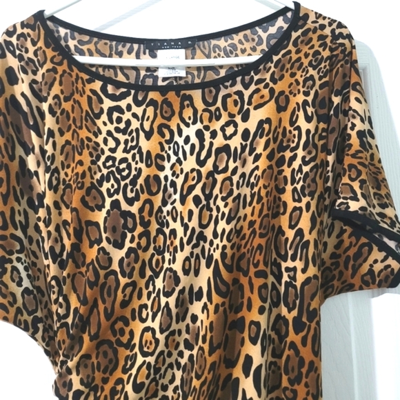 Tiana B. New York Women's Leopard Print Waist Tie Midi Dress Size XL - Picture 3 of 12